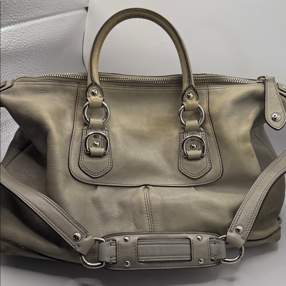 Coach Madison Sabrina 12937 Taupe Pebbled Leather Satchel Crossbody Bag - Picture 8 of 9